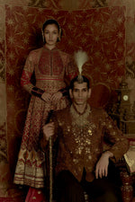 Load image into Gallery viewer, BLACK AND GOLD LEHENGA SET