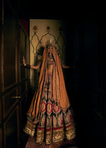 Load image into Gallery viewer, MUSTARD GREY RAW SILK LEHENGA SET