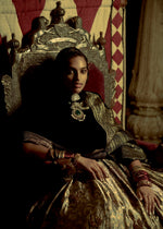 Load image into Gallery viewer, STONE BLACK BROCADE LEHENGA SET