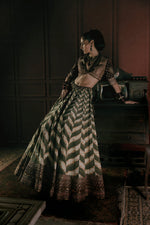 Load image into Gallery viewer, OLIVE PRINTED LEHENGA SET