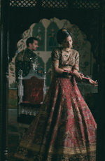 Load image into Gallery viewer, RUMBA RED RAW SILK LENGHA SET