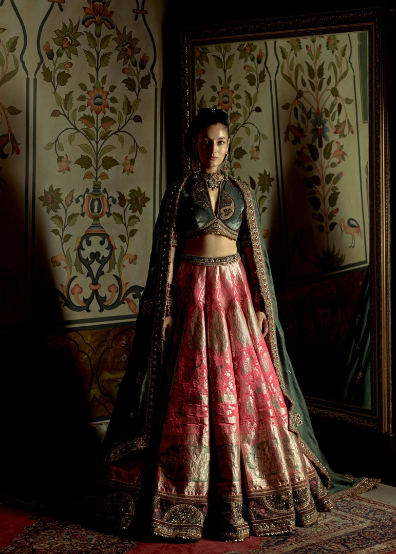 CHERRIES JUBLIEE BANARSI LEHENGHA SET