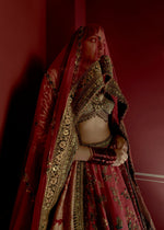 Load image into Gallery viewer, PURITAN GREY RAW SILK TANGO LEHNGA SET
