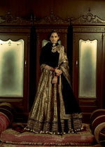 Load image into Gallery viewer, STONE BLACK BROCADE LEHENGA SET