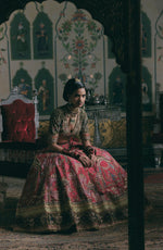 Load image into Gallery viewer, RUMBA RED RAW SILK LENGHA SET