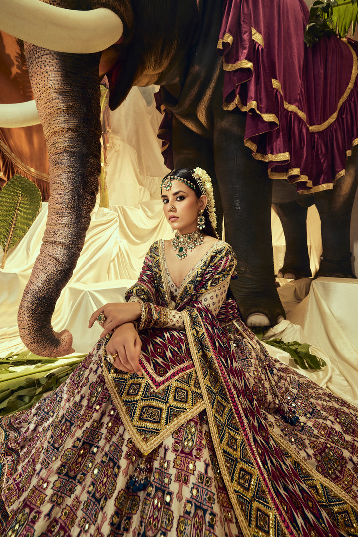 GURNANI MIRROR WORK LEHENGA SET