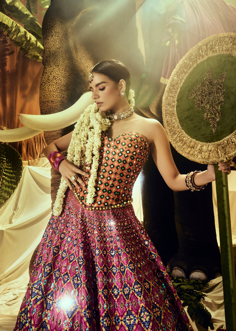 Albeli Mirrorwork Lehenga set