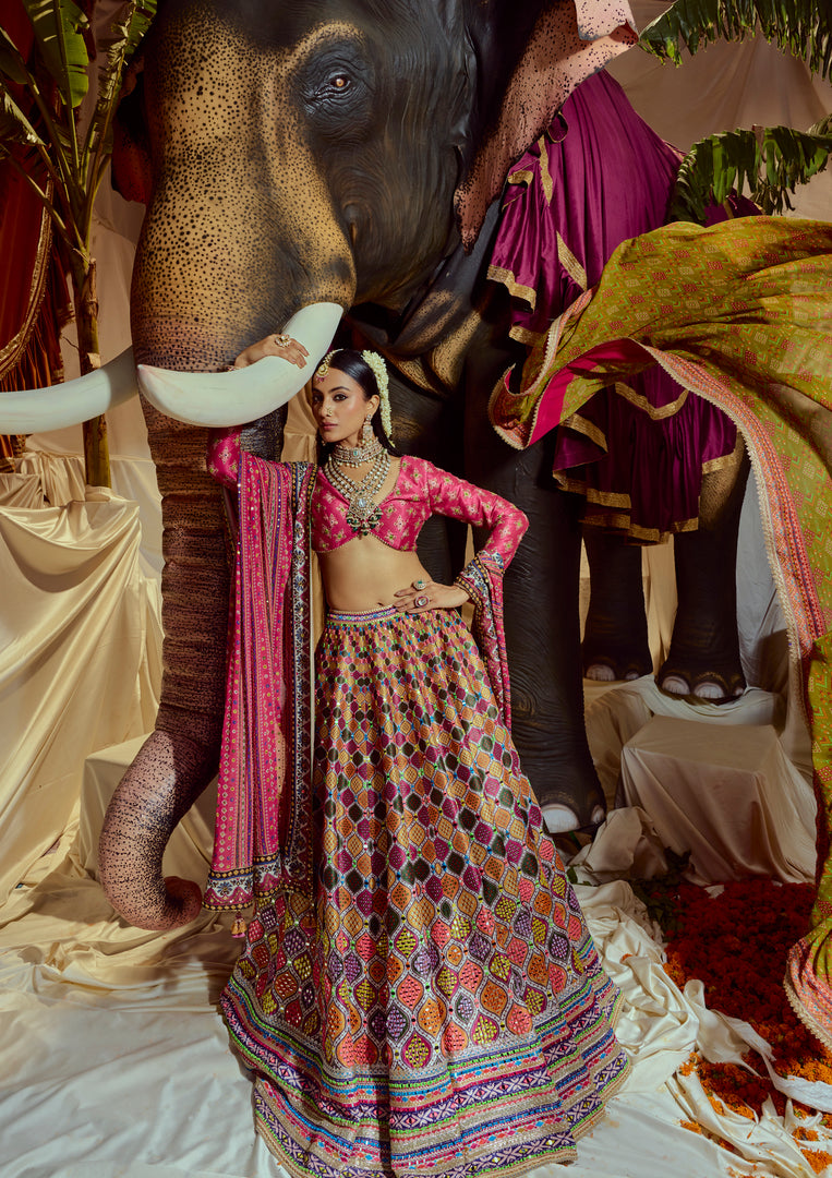 Jharokha Mirrorwork Lehenga set