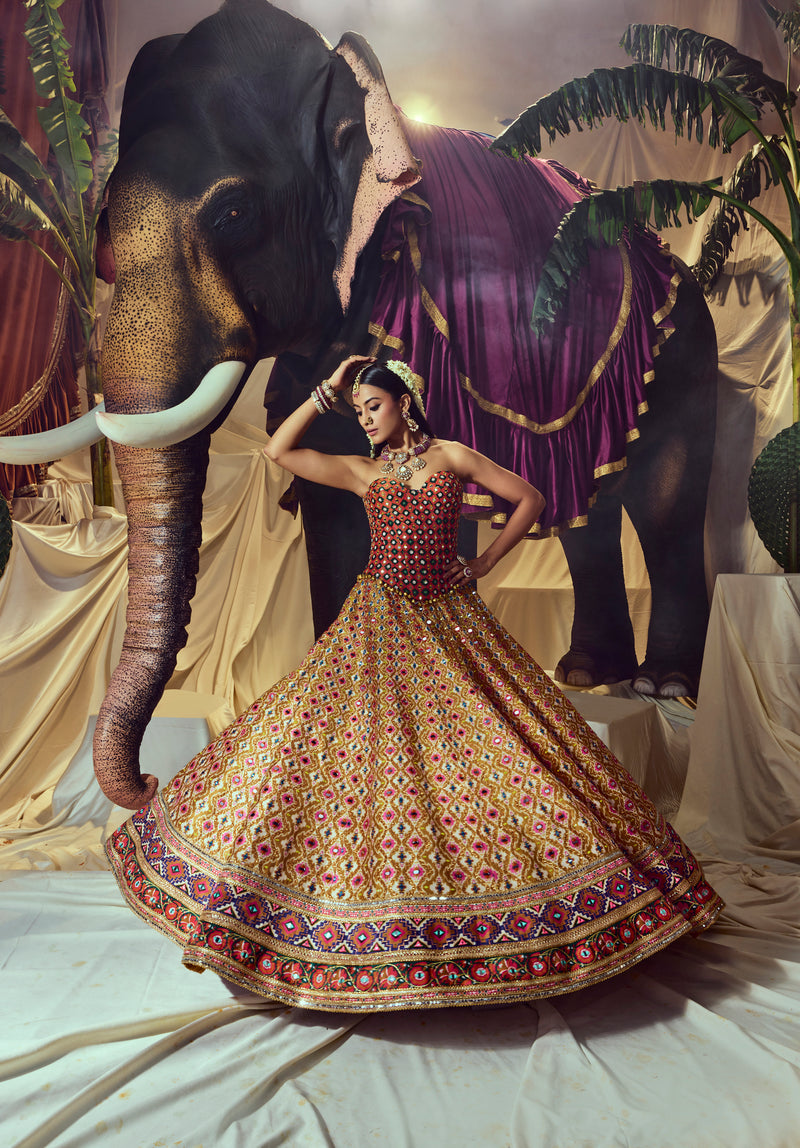 Rudrani Mirrorwork Lehenga set