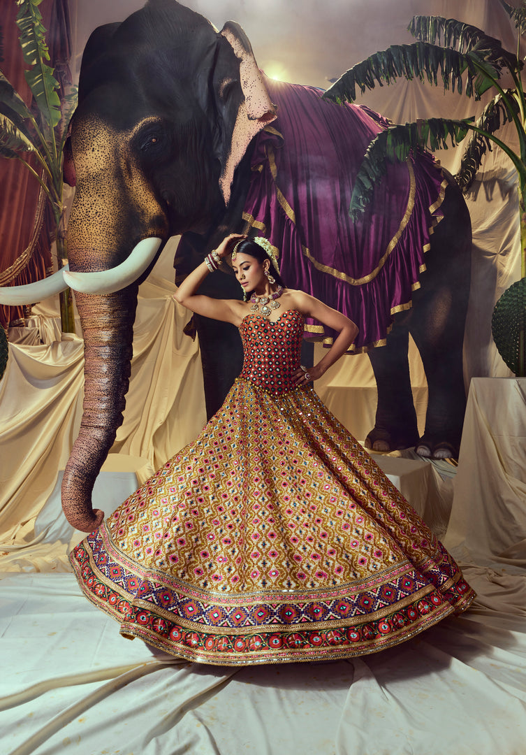 Rudrani Mirrorwork Lehenga set