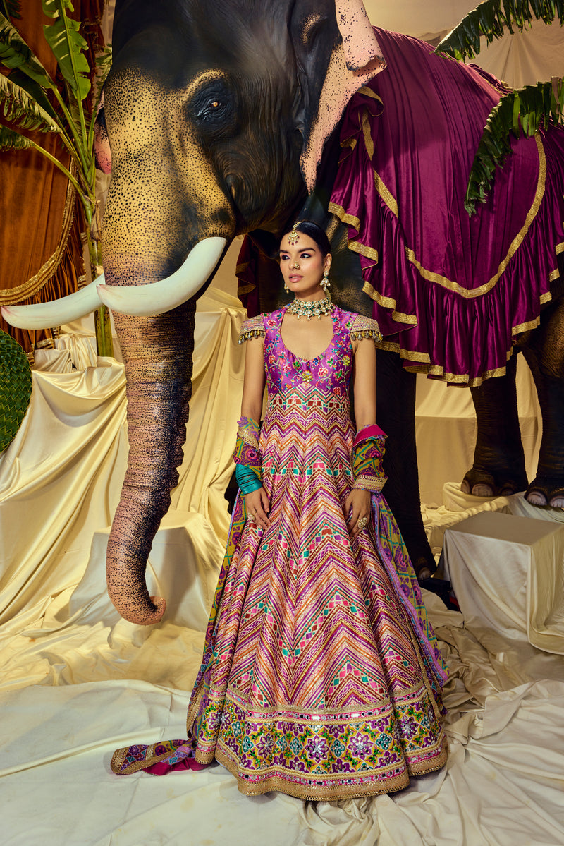 Jharokha Mirrorwork Anarkali set