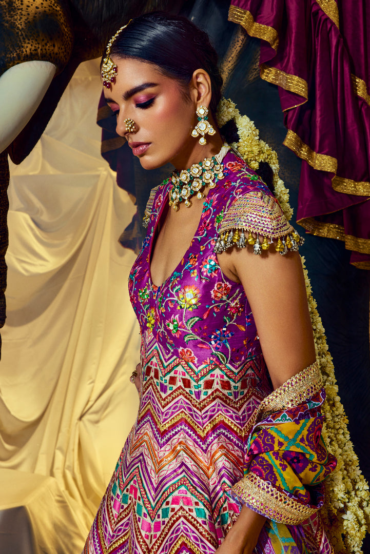 Jharokha Mirrorwork Anarkali set