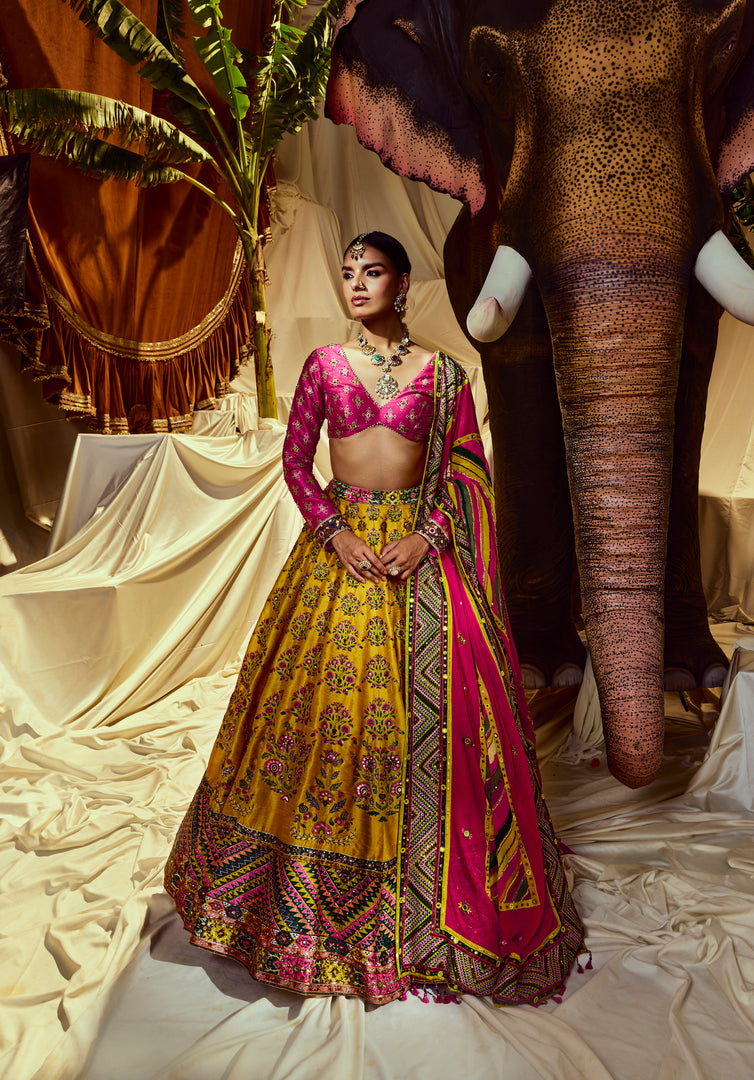Mogra Mirrorwork Lehenga set