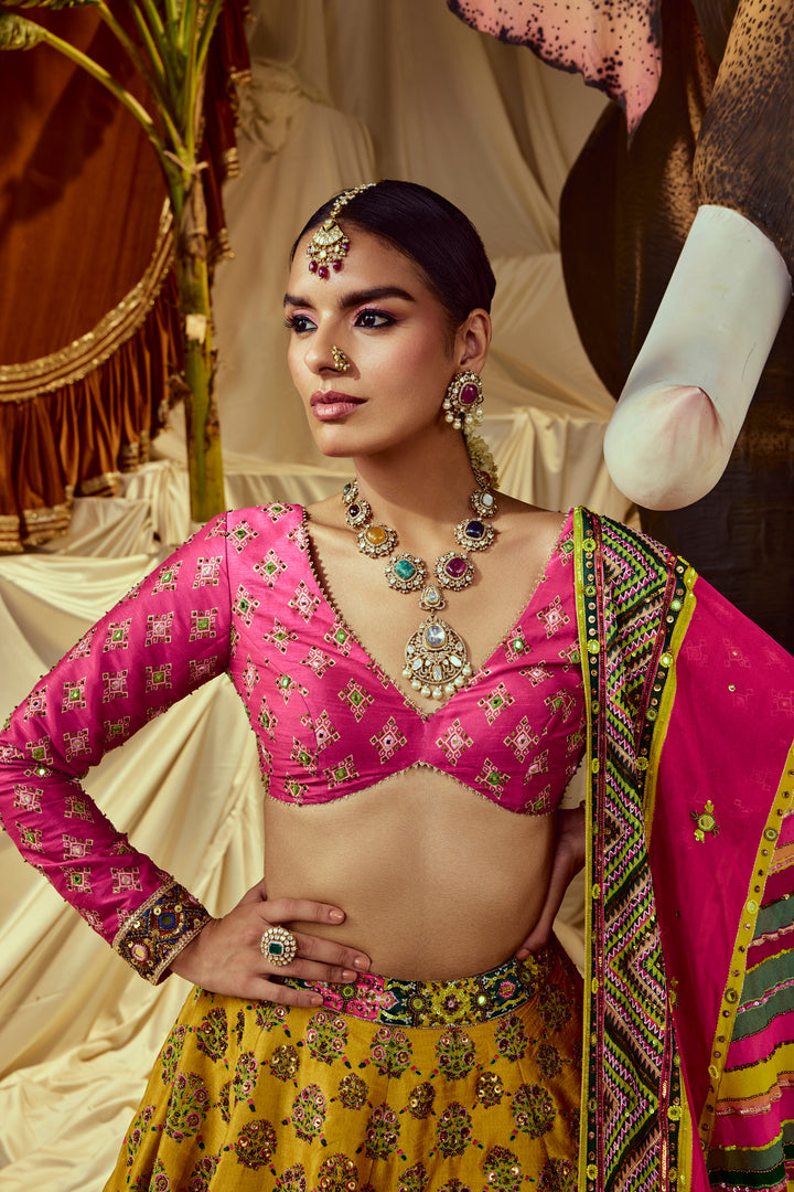 Mogra Mirrorwork Lehenga set