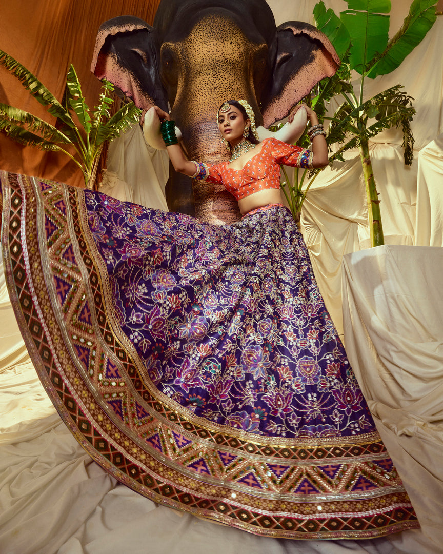 Indrani Mirrorwork Lehenga set
