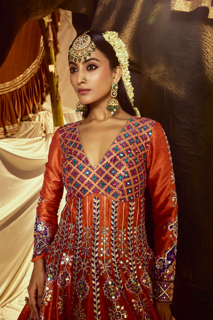 Kanak Mirrorwork Anarkali set